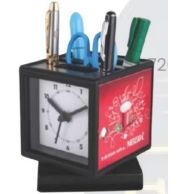 Rotating Pen Clock Stand for Executive Desk and Office Table, Multi Utility Gift with Time Display, Pen Holder and Stylish Corporate Gifting Appeal